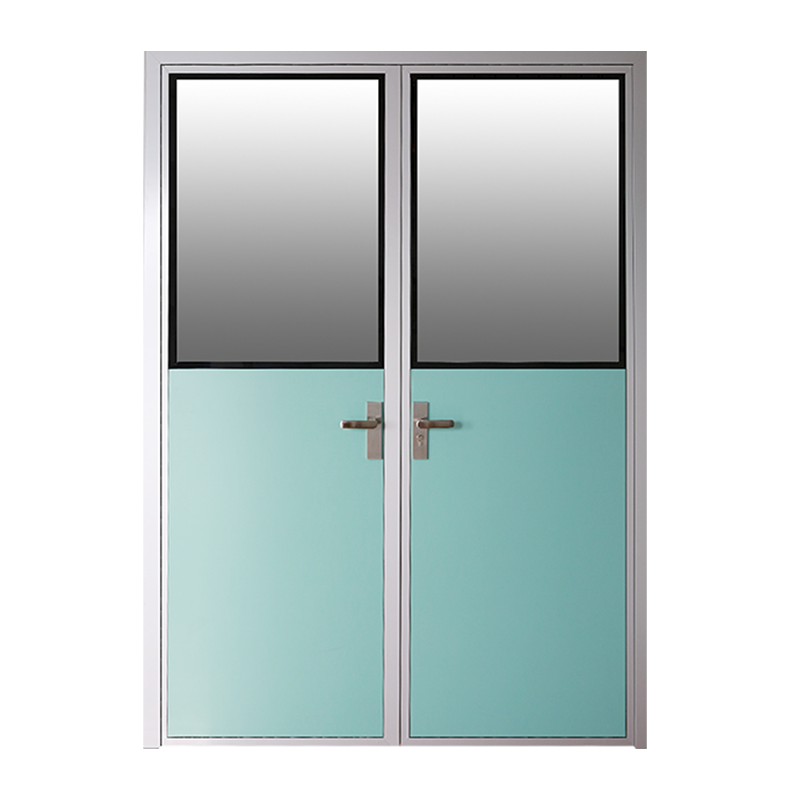 Porta in resina melaminica con telaio circondato in lega di alluminio